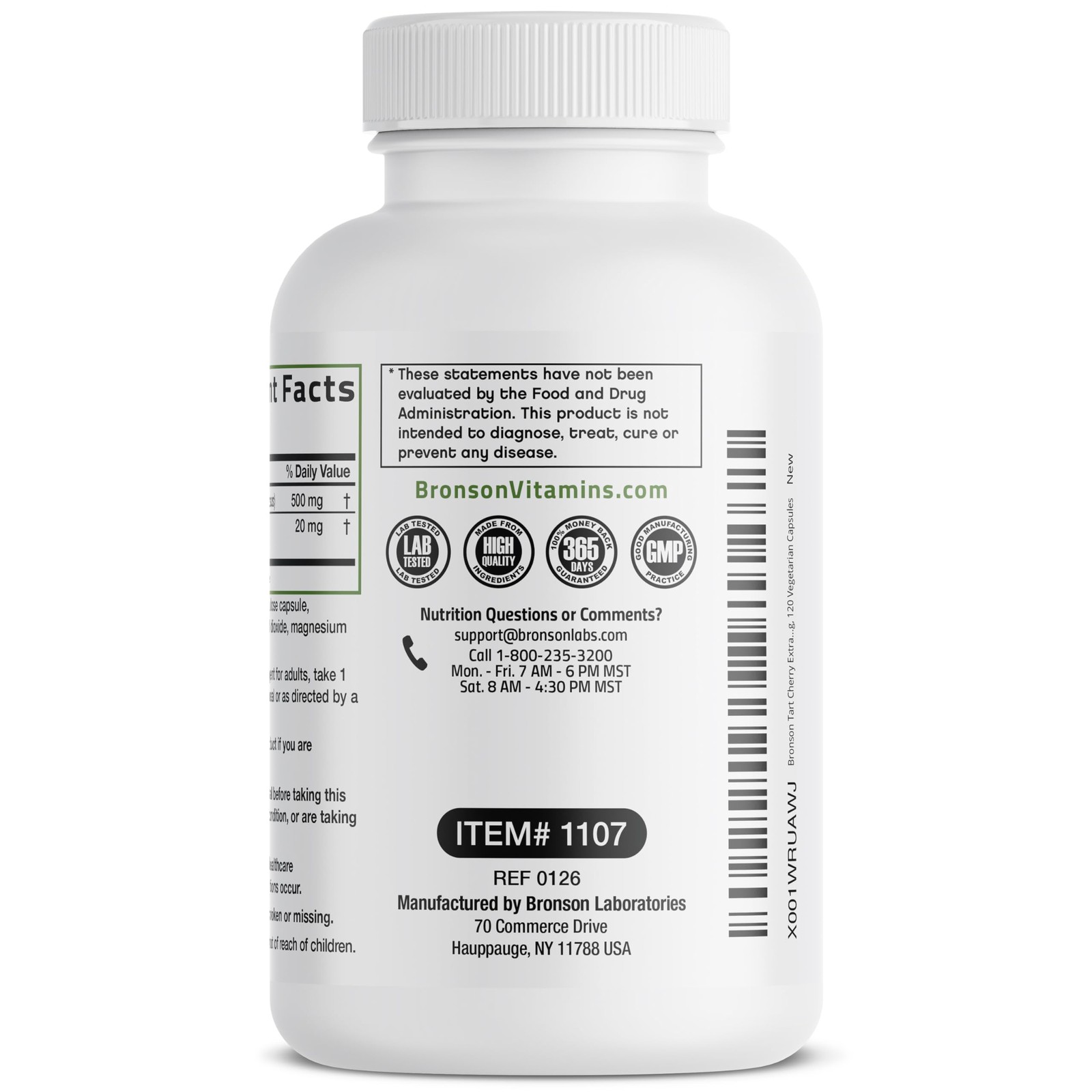 Bronson Tart Cherry Extract + Celery Seed Capsules – 120 Count (Pack of 1)