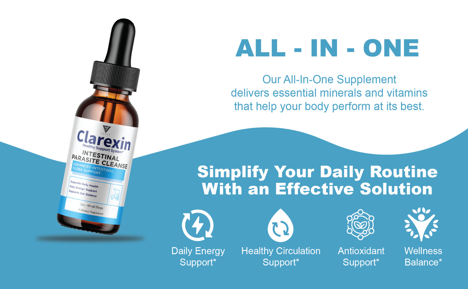 Clarexin Liquid Drops, Clarexen Cleanse Gut Health Support (2oz)