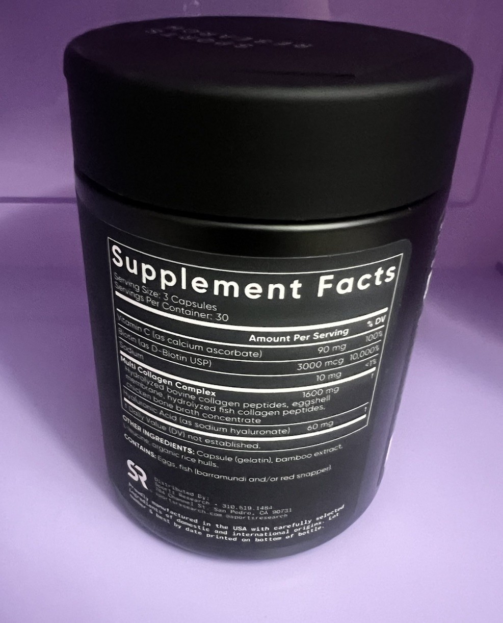 Sports Research Multi Collagen with Biotin 90 Capsules Hair Skin Nails