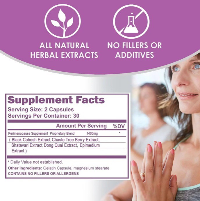 VH Nutrition Perimenopause Supplement for Women Menopause Support Herbal 60ct