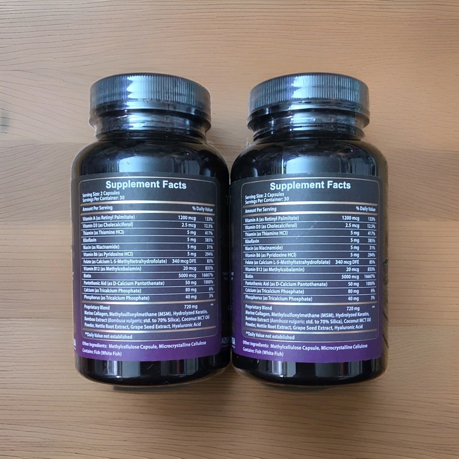 2 x VITBOOST Biotin Collagen + Keratin 25,000 mcg Hair Skin Nails 120ct-EXP 11/8