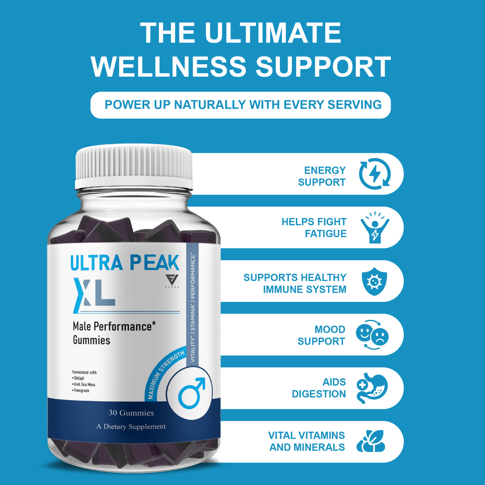 Ultra Peak XL Gummies, UltraPeakXL Advanced Formula (1 Month Supply)