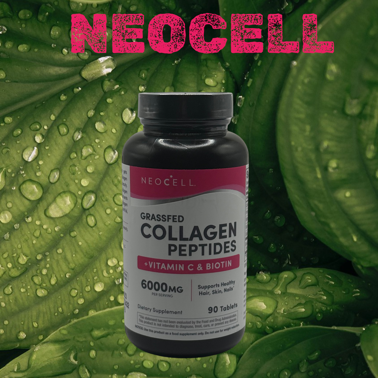 NeoCell COLLAGEN PEPTIDES 6000mg Vitamin C & Biotin 90 Tablets – NEW!!!