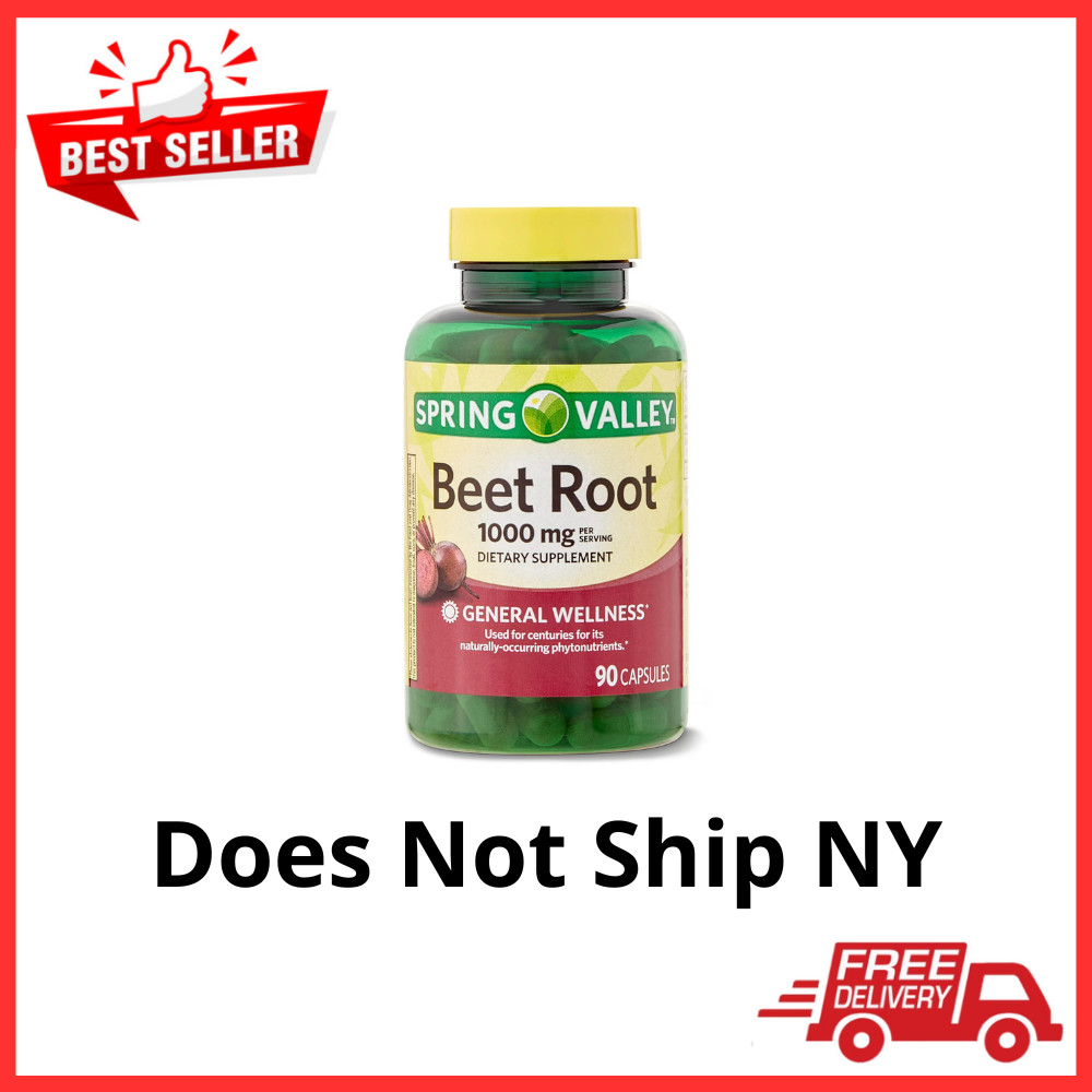 New Spring Valley Beet Root Blood Health Dietary Supplement, 1000 mg, 90 count
