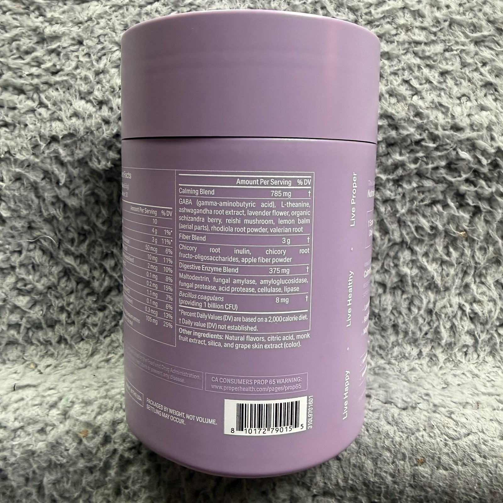 Proper Calming Aid Superfood Powder 30 Servings Lavender Lemonade Gluten Free