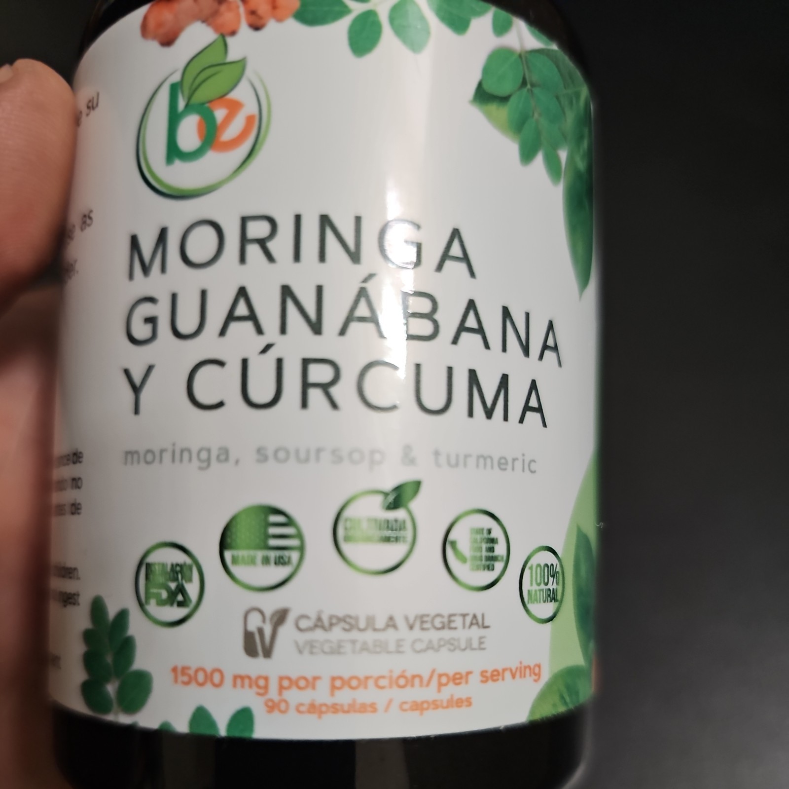be Tu Salud Moringa Guanabana y Curcuma, 90 Capsula