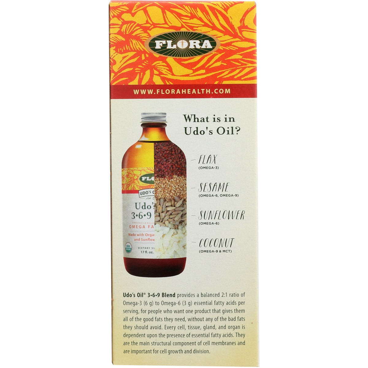 Udo’S Oil 3-6-9 Blend Omega Fatty Acid Supplement 17 Fl Oz By Flora Pasta 1 Pack