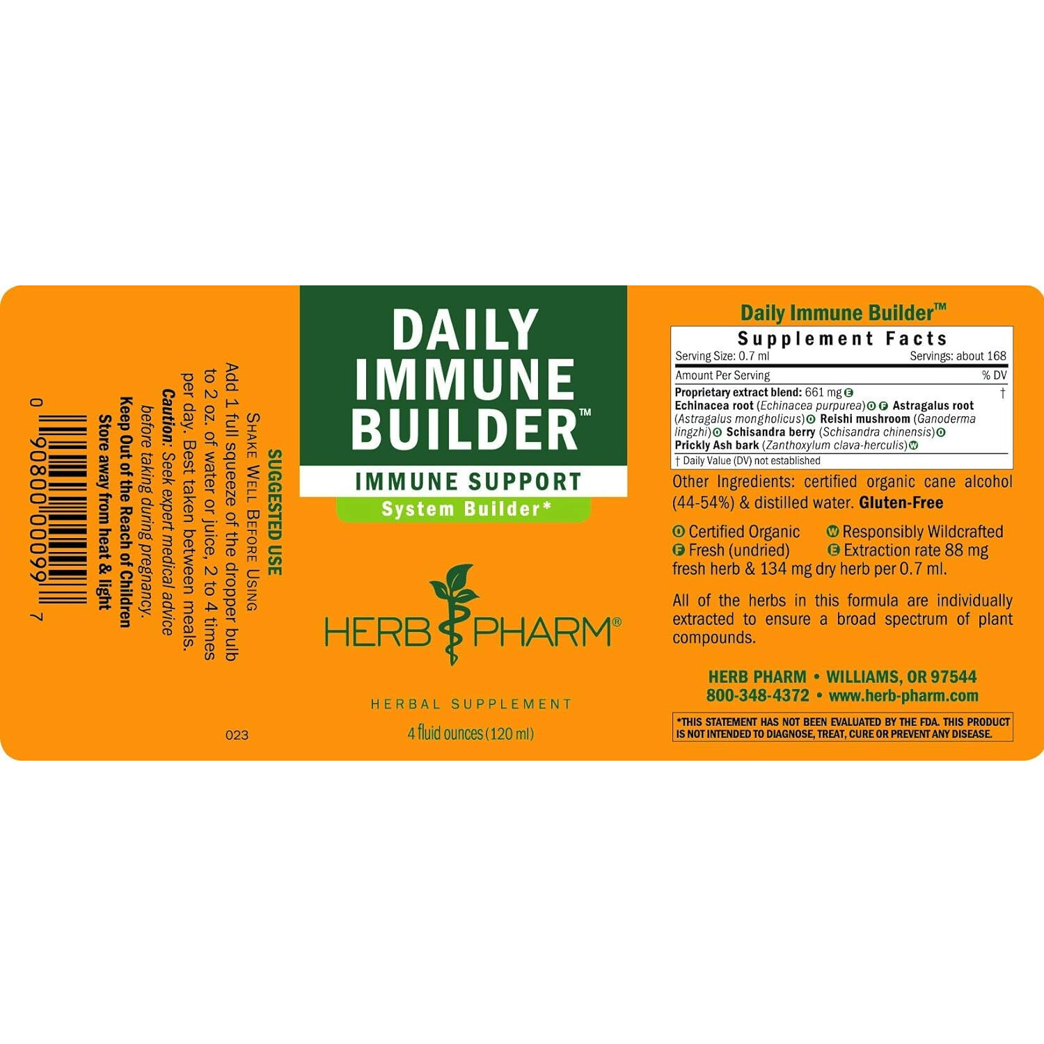 Herb Pharm Daily Immune Builder, Immune Support, System Builder,4 Fl Oz