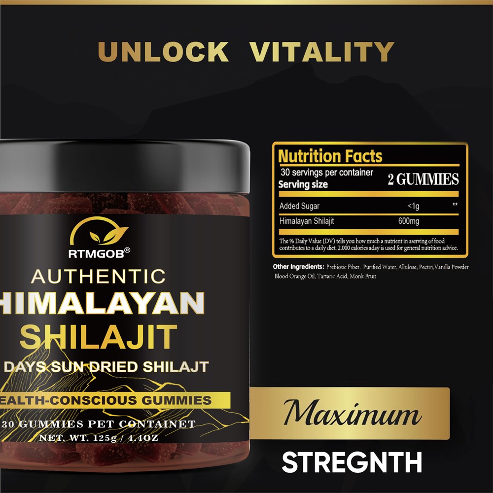Pure 100% Himalayan Organic Shilajit Gummies Shilajit Resin Natural Supplement