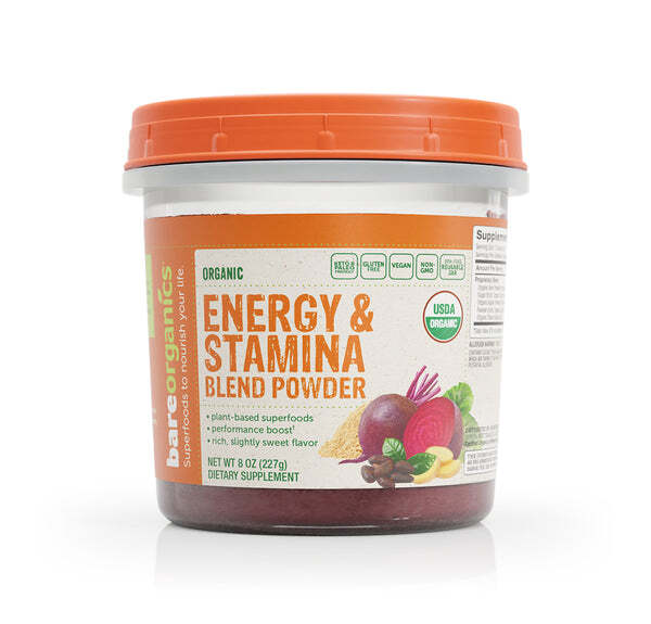 bareorganics Organic Energy And Stamina Blend Powder 8 oz.