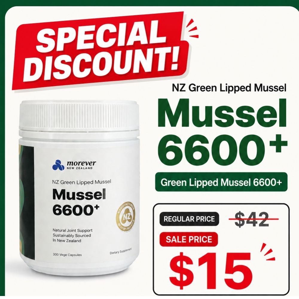 Morever New Zealand Green Lipped Mussel 6600+ 300 Capsules
