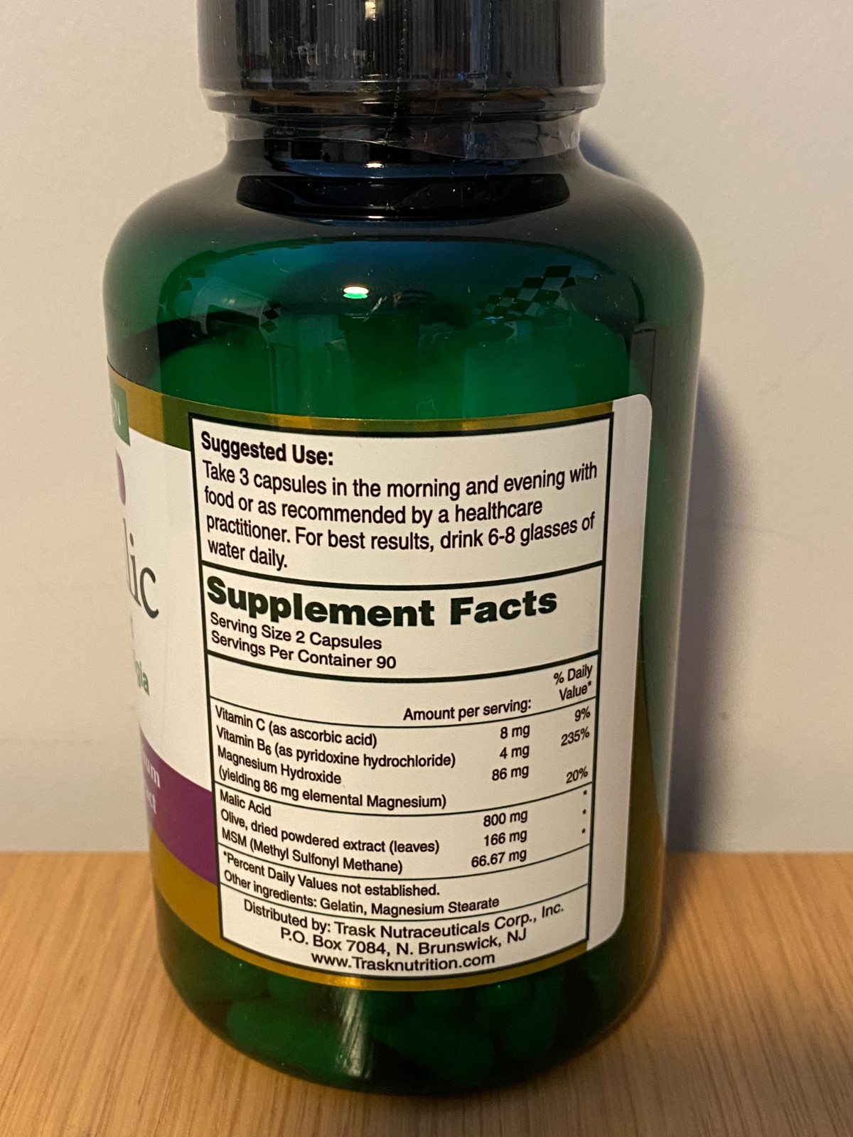 Trask Nutrition Fibro Malic Advanced Dietary Supplement with Olive Leaf 180 ct