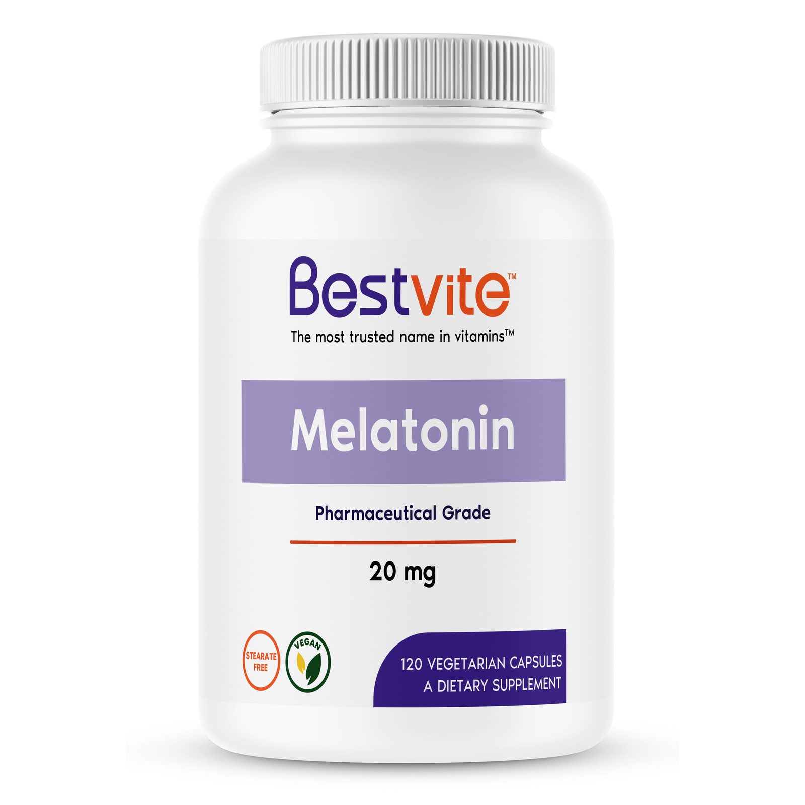 Melatonin 20mg (120 Vegetarian Capsules) – No Stearates – Vegan