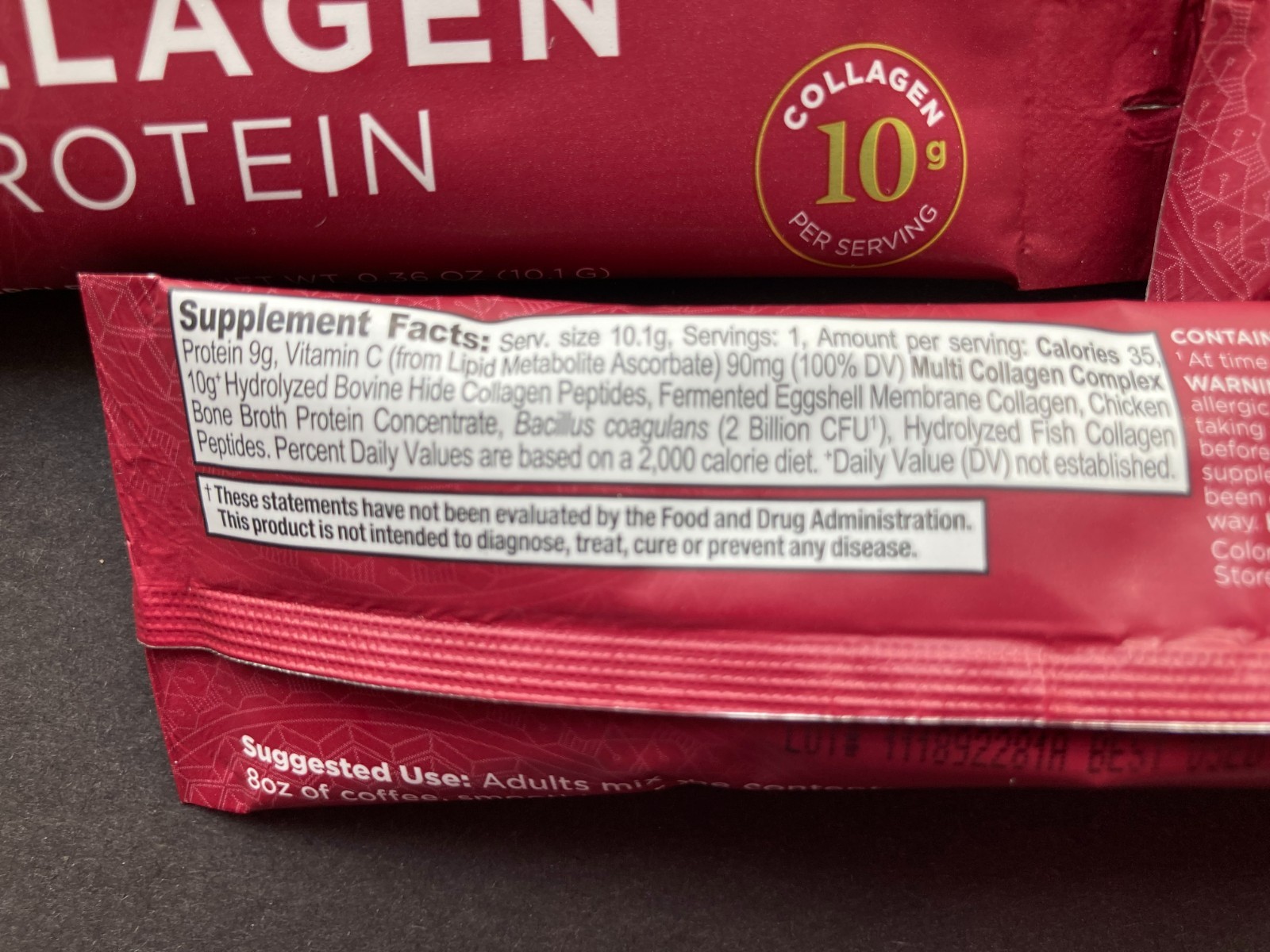 Lot Of 5 Dr. Axe Ancient Nutrition Multi Collagen Protein Single Packets Travel