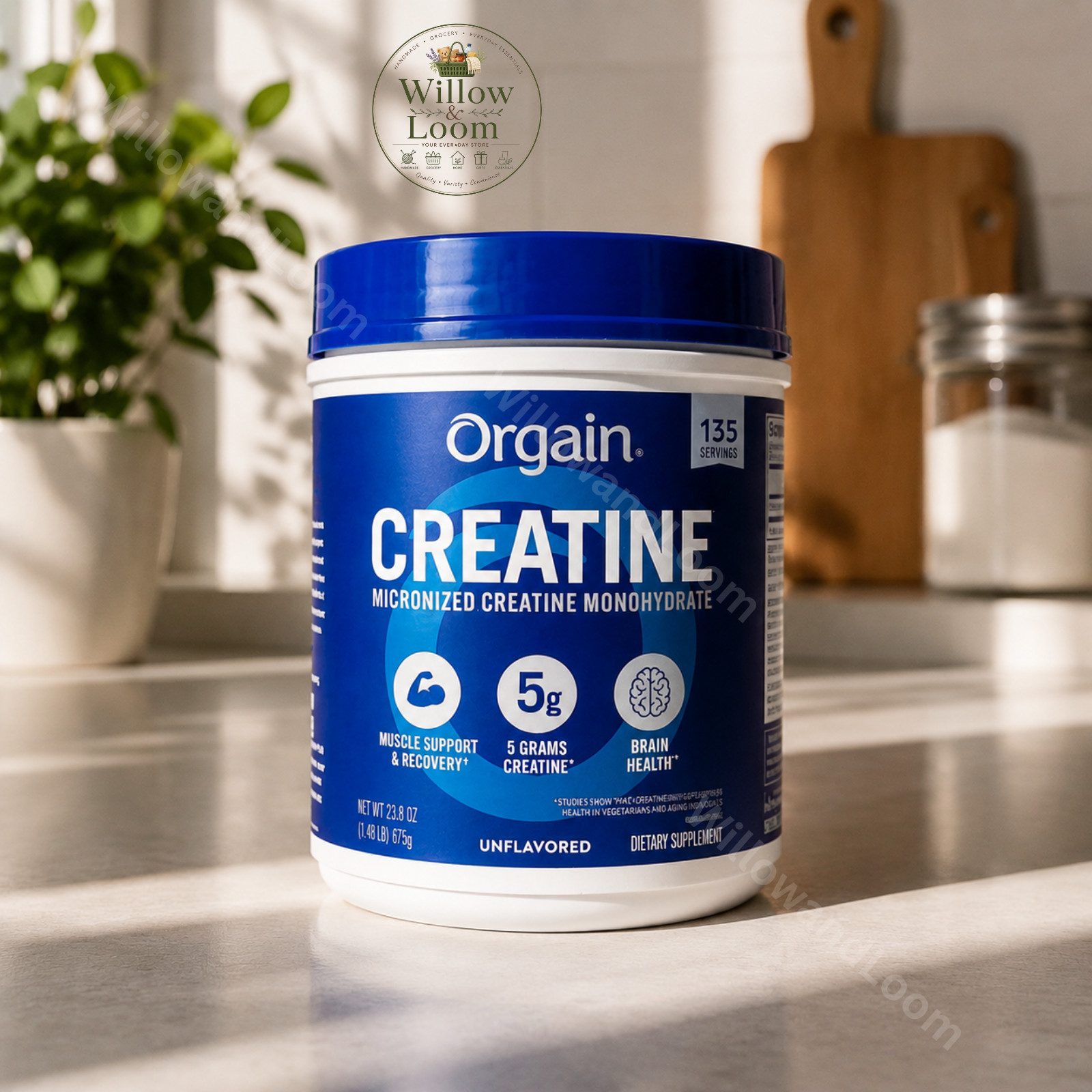 Orgain Micronized Creatine Monohydrate Powder Unflavored Supplement 135 Servings