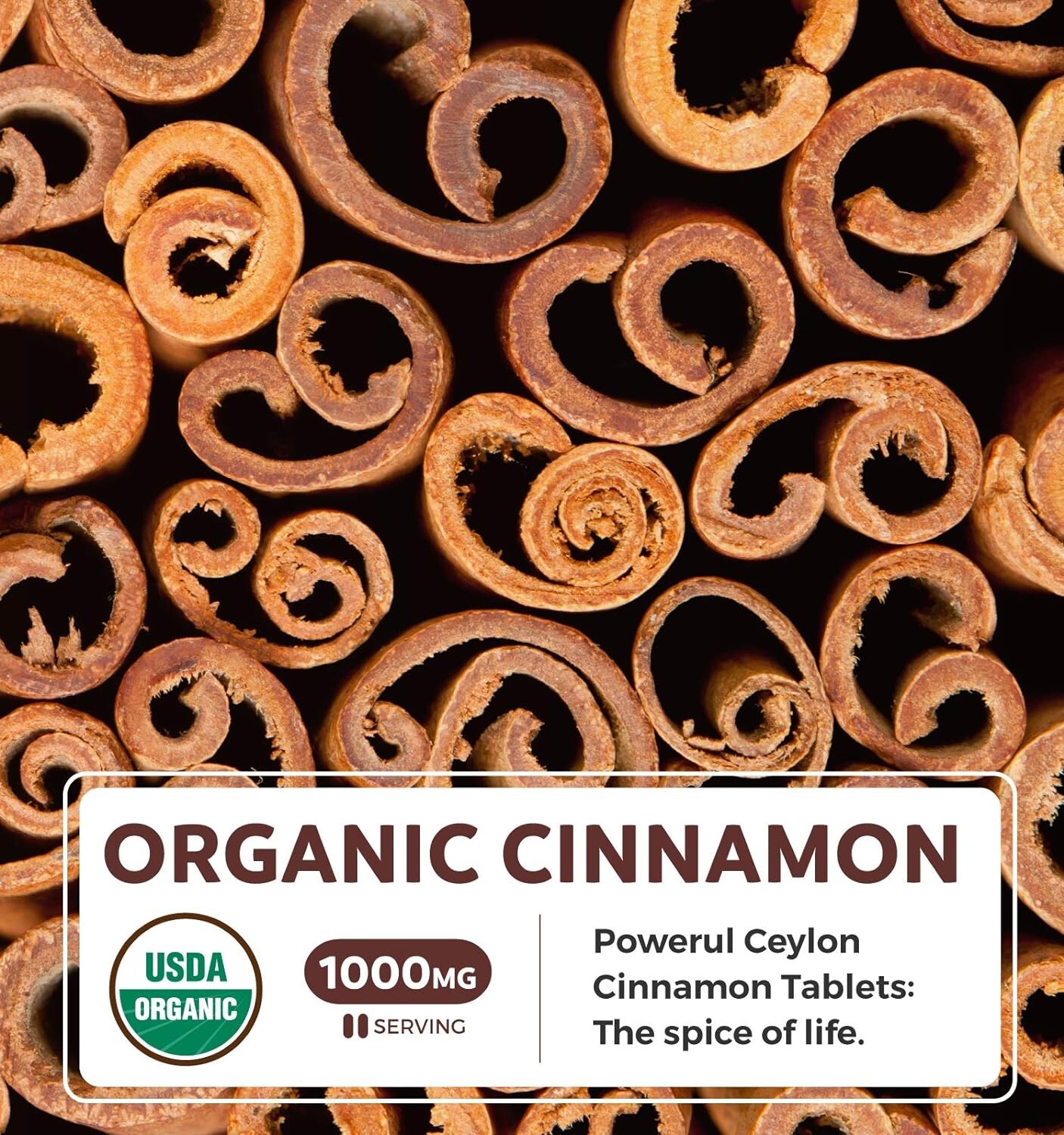 Health’s Harmony USDA Organic Ceylon Cinnamon (60 Tablets) 1000mg Cinnamon