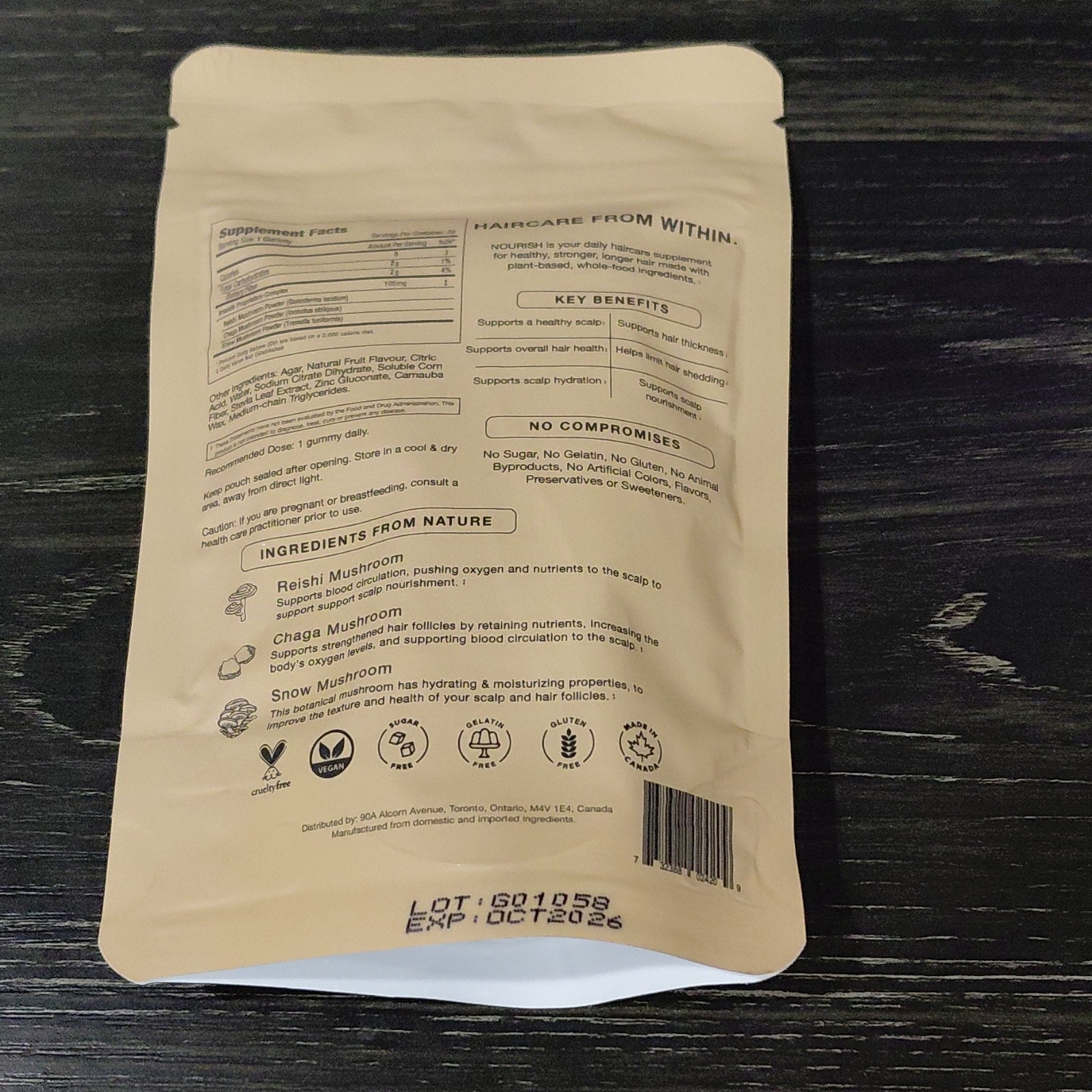 Imarais Beauty Sugar-Free Vegan Haircare Gummies Reishi Chaga Snow Mushroom 30ct