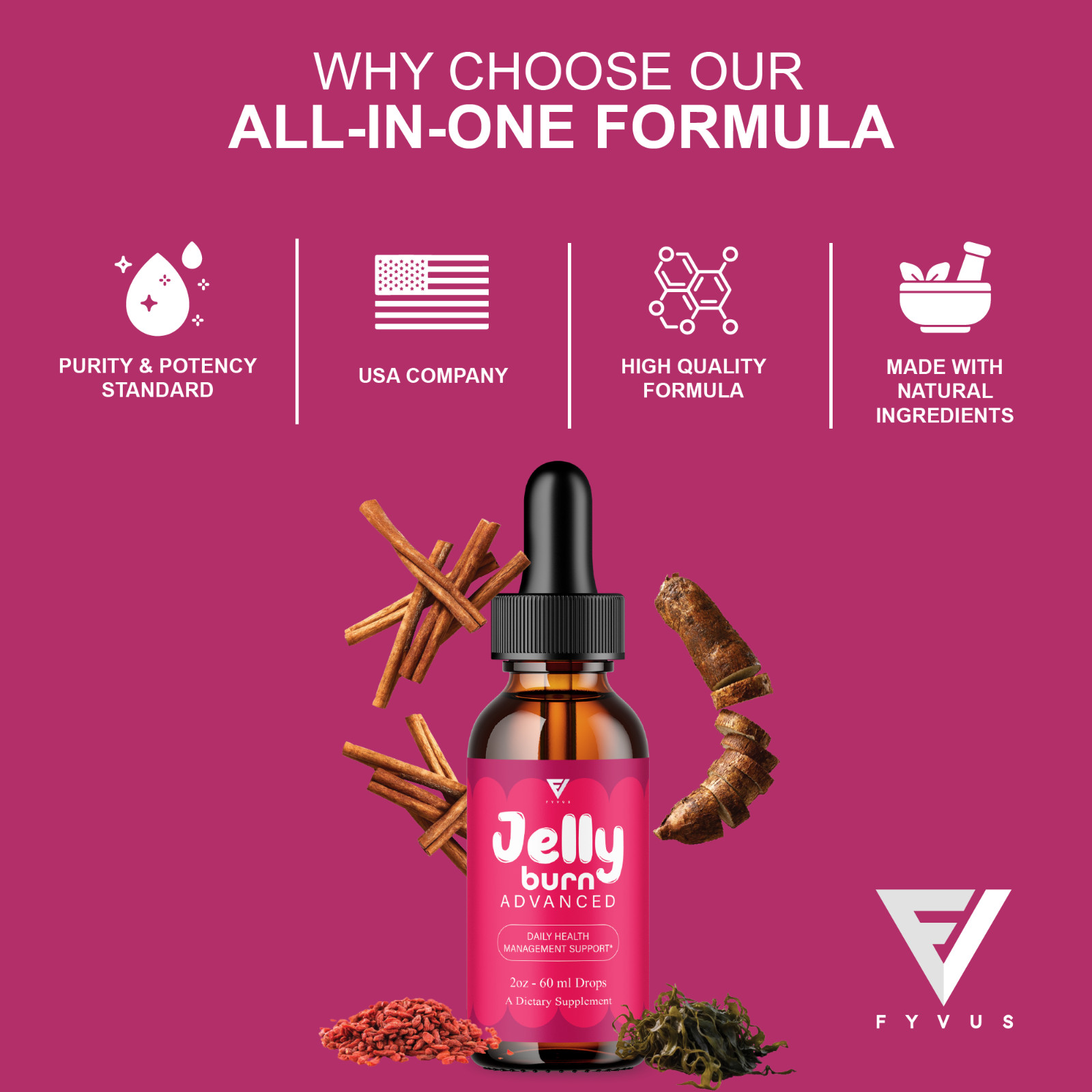 (5 Pack) Jelly Burn Weight Management Drops, JellyBurn Liquid Supplement (10oz)