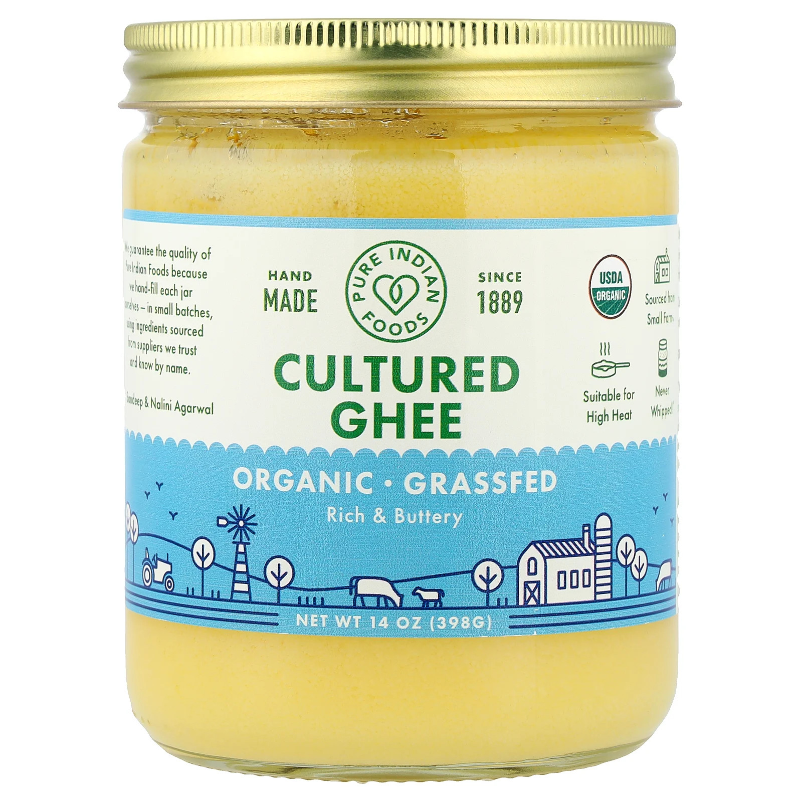 Organic Cultured Ghee, 14 oz (398 g)