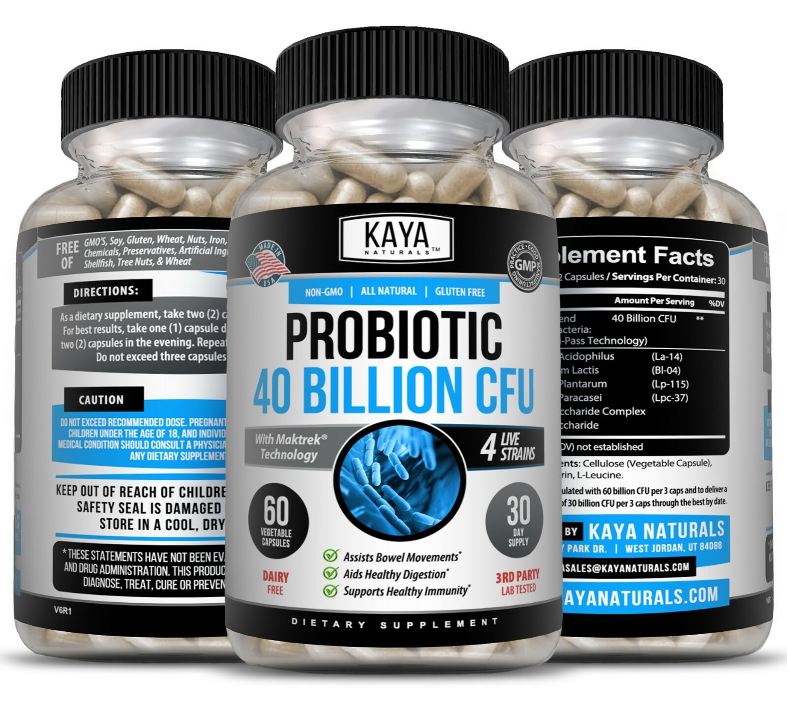 (2 Pack) Probiotics 40 Billion CFU 60ct Digestive Health Immune Support Bloating