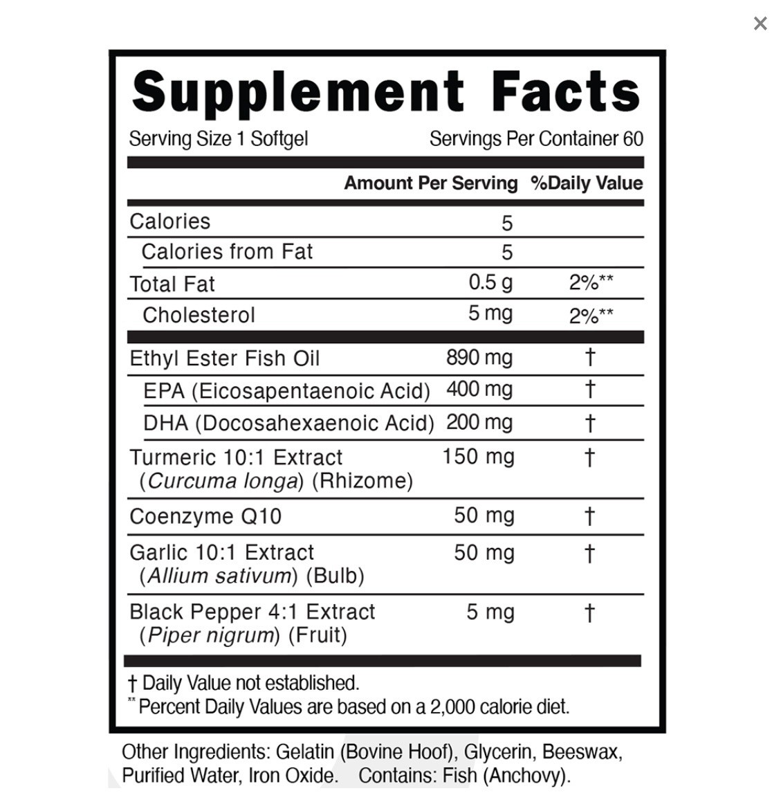 LiveGood Factor 4 Advanced Formula Softgels 60ct EPA DHA Turmeric CoQ10