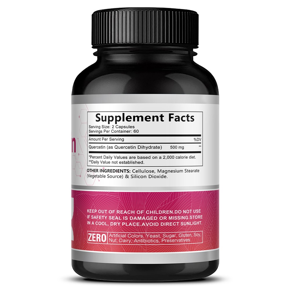 Quercetin 500 Mg Supplements Skin Respiratory Cardiovascular 120 Capsules