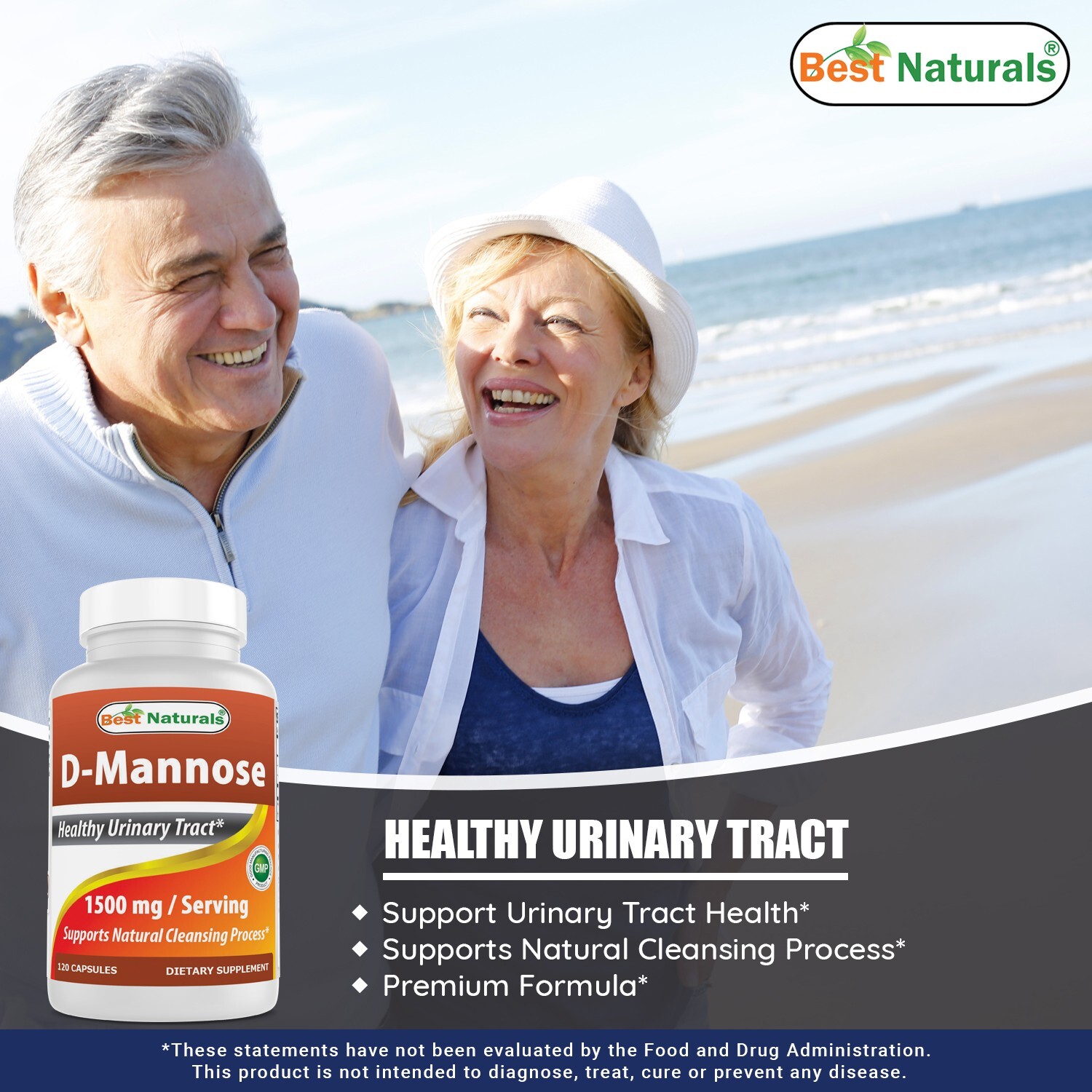 Best Naturals D-Mannose 1500 mg 120 Capsules