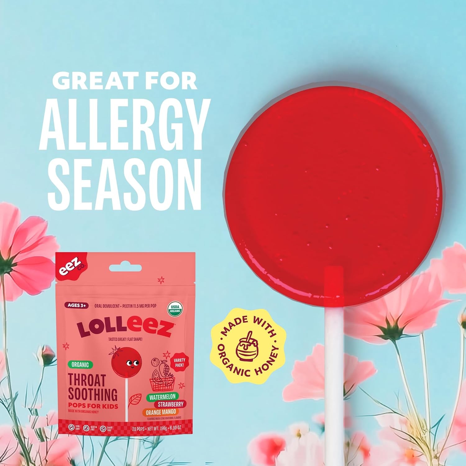 (Pack of 9) Lolleez Throat Soothing Variety Pack Pops Vitamins OTC Col 315 grams