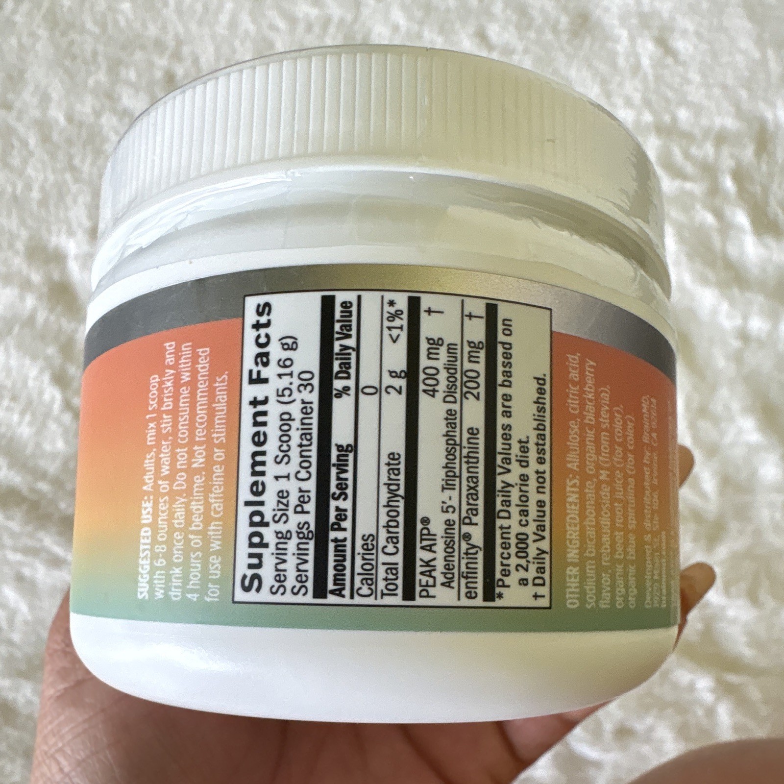 BrainMD Peak Energy Powder Dietary Supplement Energy Support Blackberry 154.9g