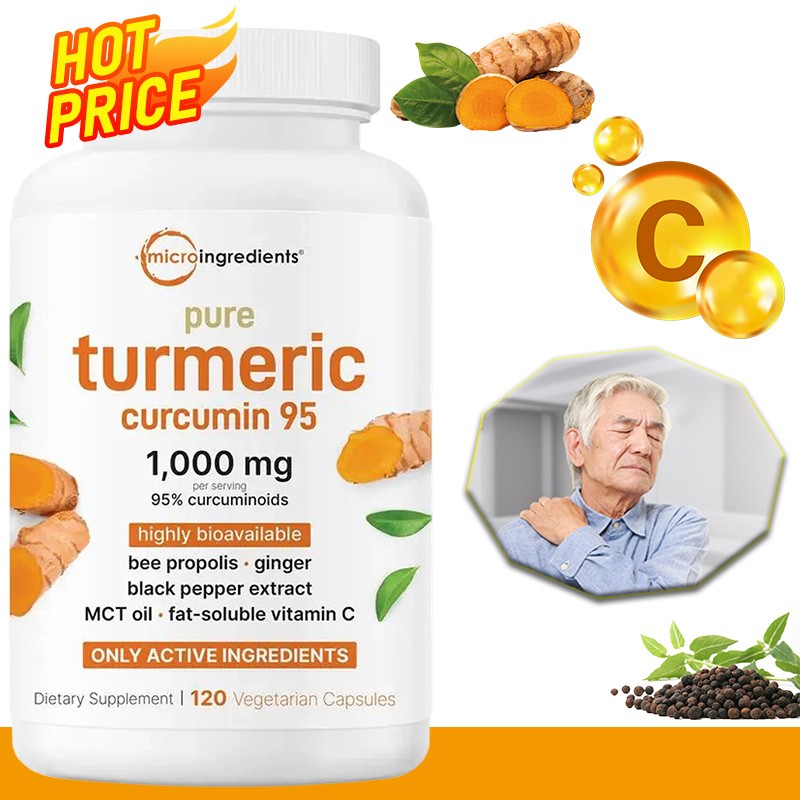 Curcumin Black Pepper Capsules – 1000 mg – Supports Bone and Joint Health