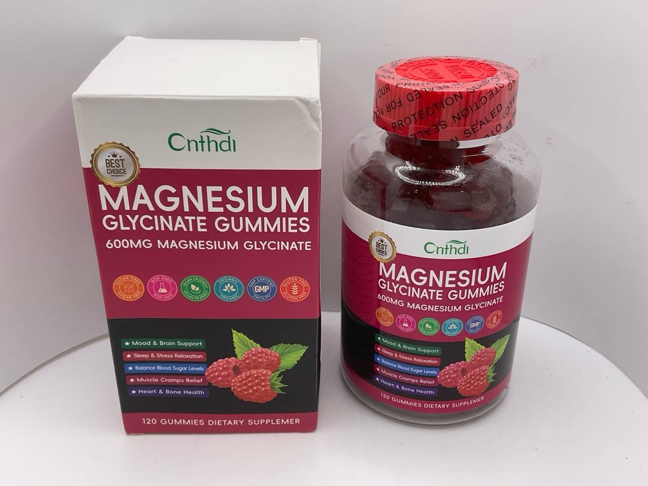 Cnthdi Magnesium Glycinate Gummies 120ct Sleep Stress Muscle Support EXP 08/2026