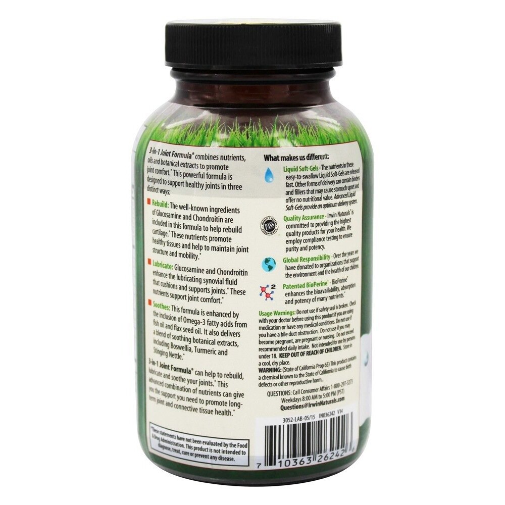 Irwin Naturals 3-in-1 Joint Formula, 90 Gelcaps