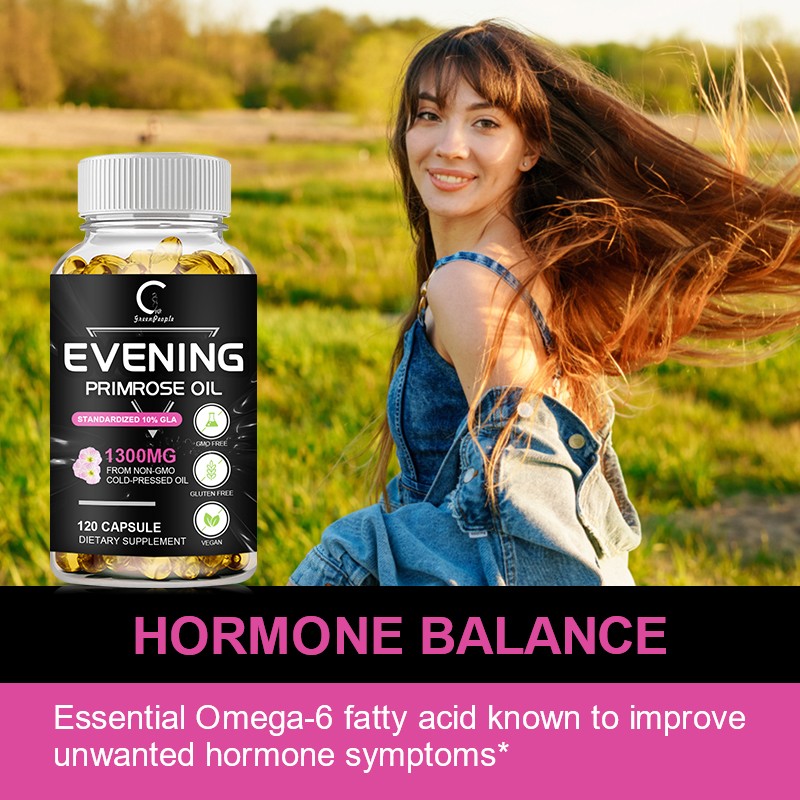 Evening Primrose Oil 1300mg 240 Softgels | 120mg GLA for Skin & Hormone Balance