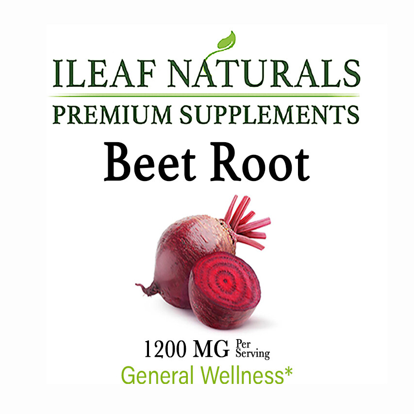 iLeafNaturals Beet Root Organic Whole-Food Powder – 1200 MG Veggie Capsules