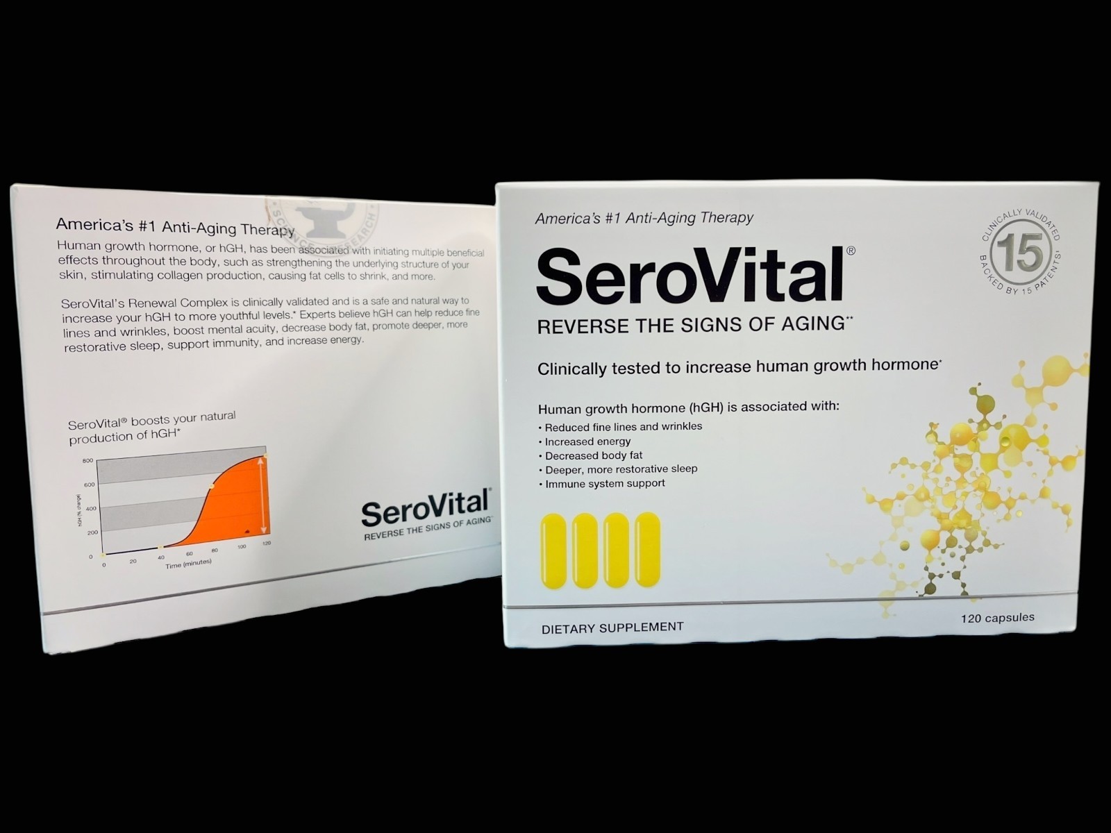 2 Boxes of Serovital Dietary Supplement 240 Capsules Anti-Aging Therapy 10/2027