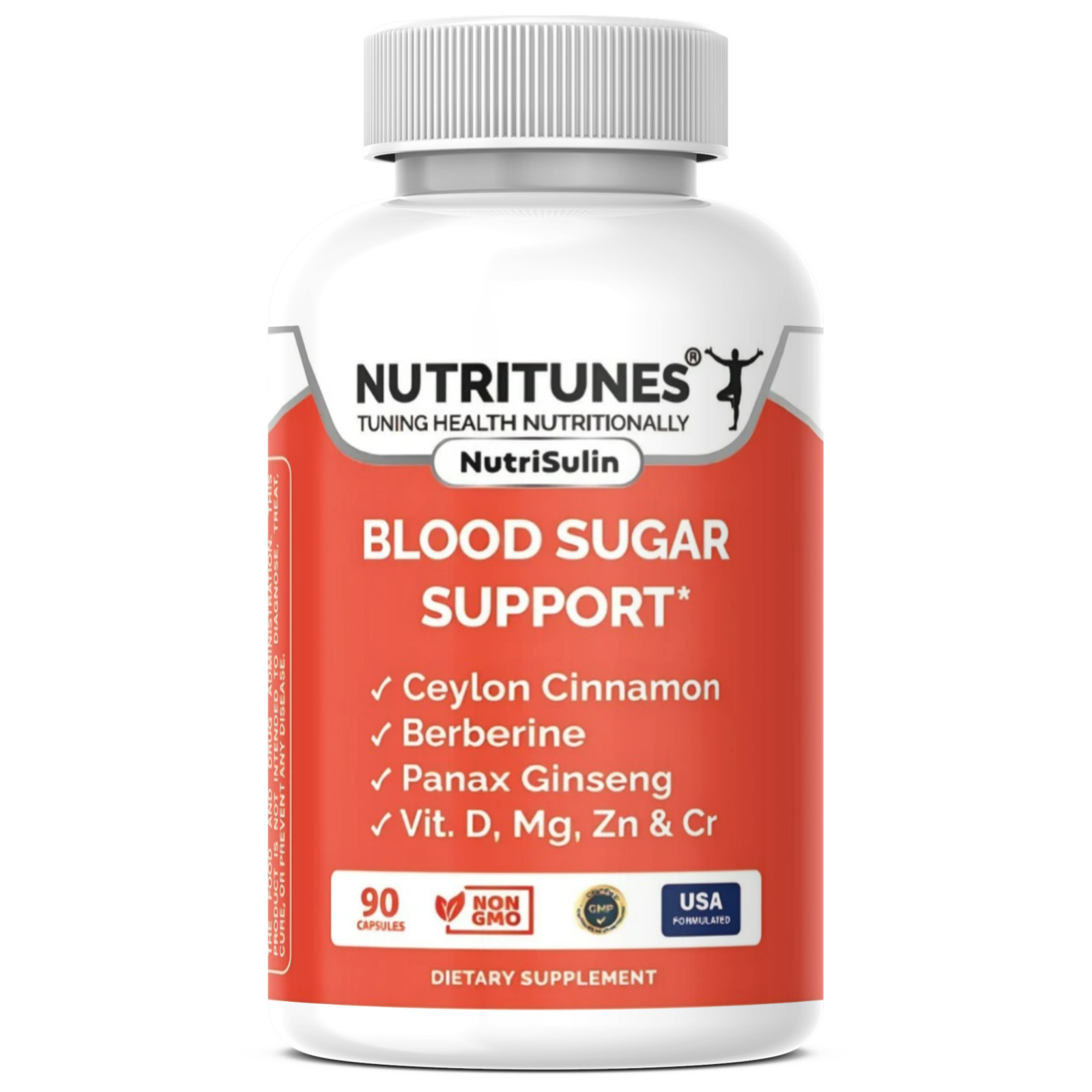 Blood Sugar Support Supplement NutriSulin – Berberine Cinnamon Ginseng & more