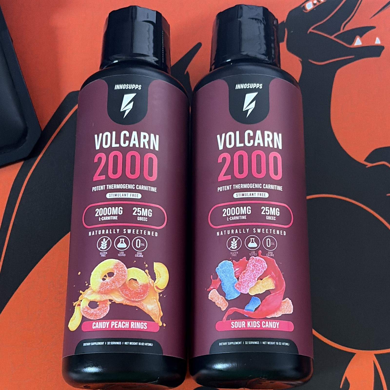 InnoSupps Volcarn 2000, Candy Peach Rings & Sour Kids Candy Flavors
