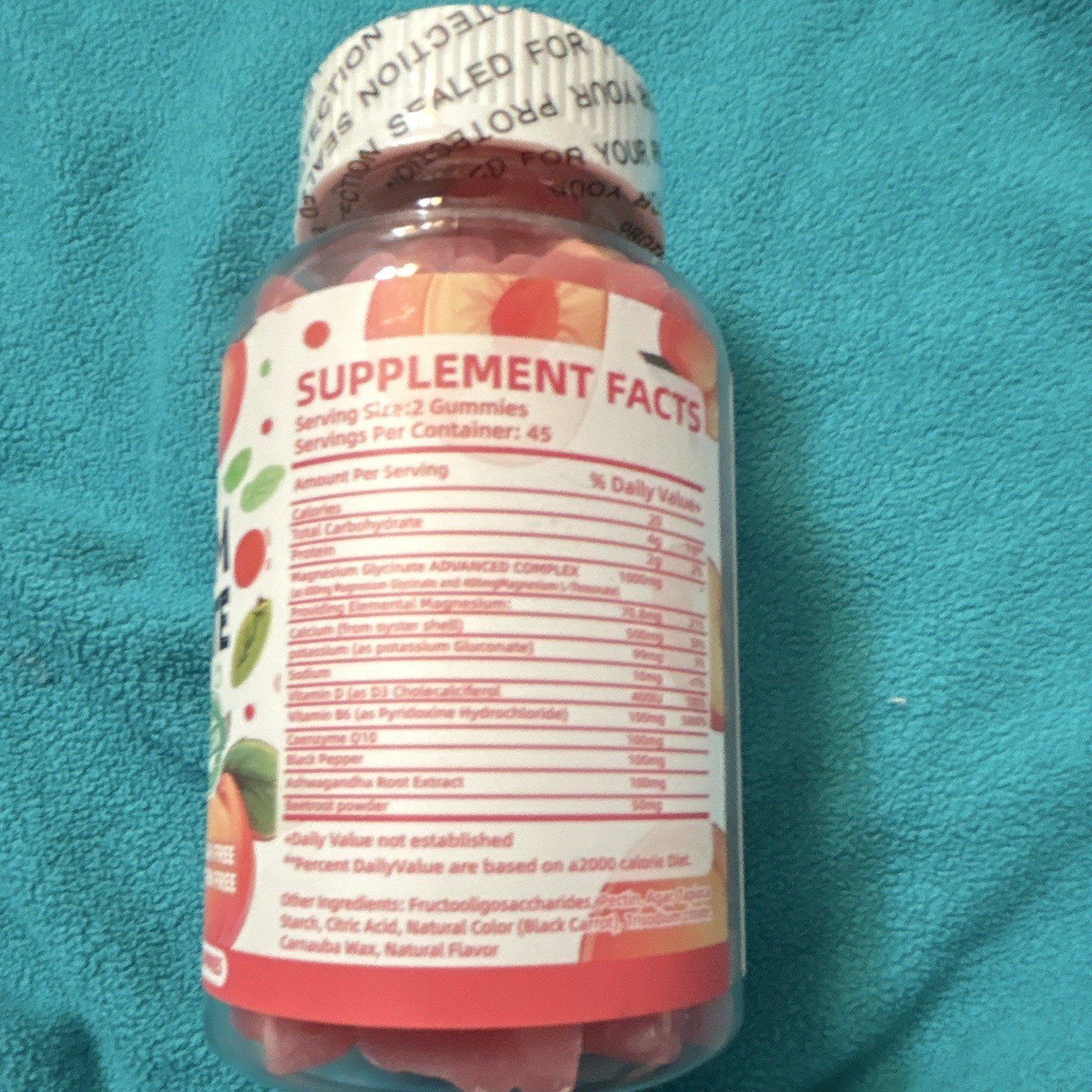 Openovomins Magnesium Glycinate Gummies 2500+mg Peach 90 Vegetarian Non-GMO