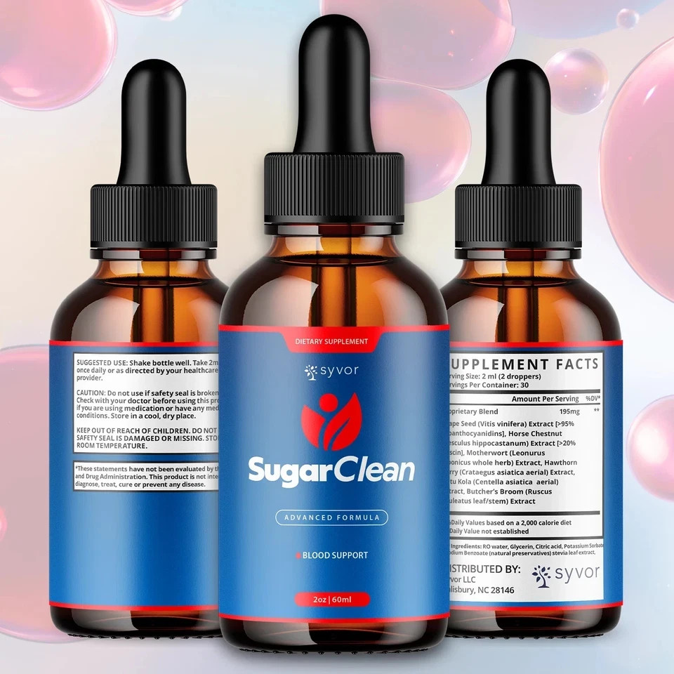 Pack) (2 Sugar Clean Blood Support Drops SugarClean Vitamin Supplement 30 Servs