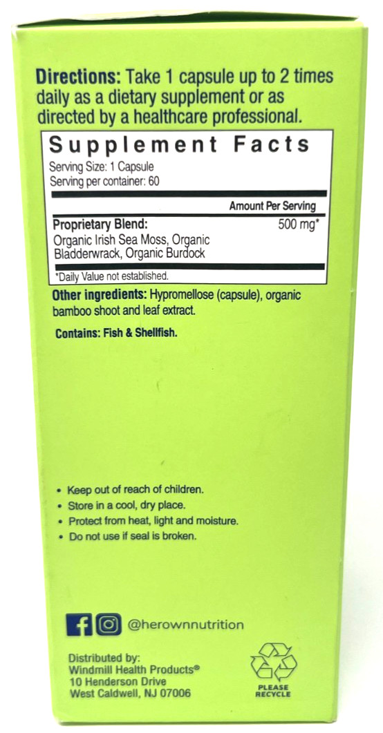 Her Own Irish Sea Moss Detox & Metabolism Dietary Supplement NIP Exp: 8/2026