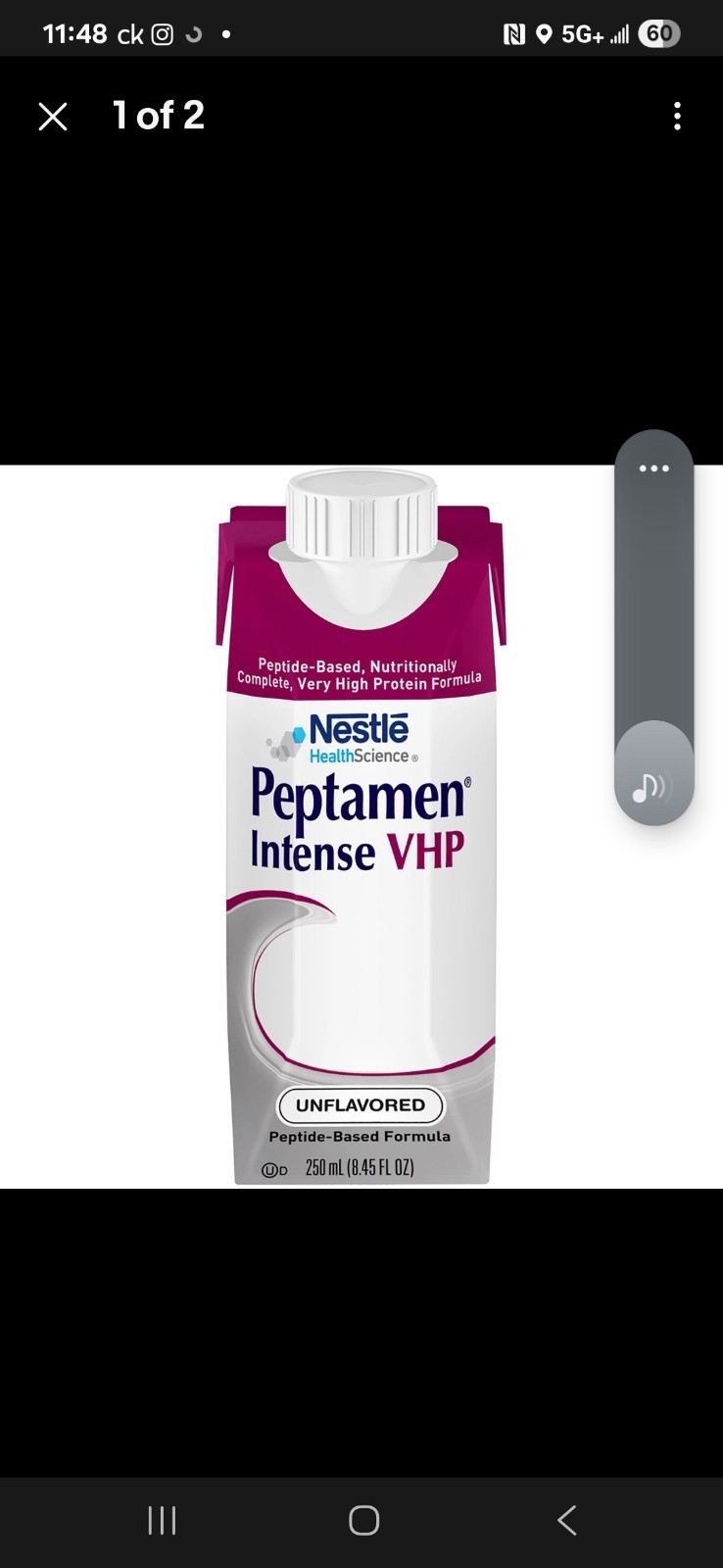 Nestlé Peptamen Intense VHP Case Of(24) 8.45 oz. bottles Unflavored