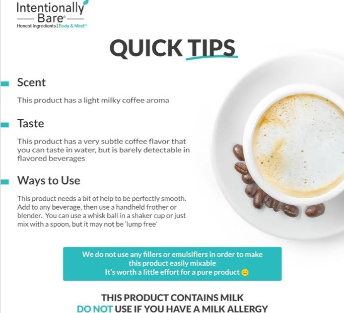 Intentionally Bare Colostrum & Collagen Powder Brewed Coffee Flavor Supplement