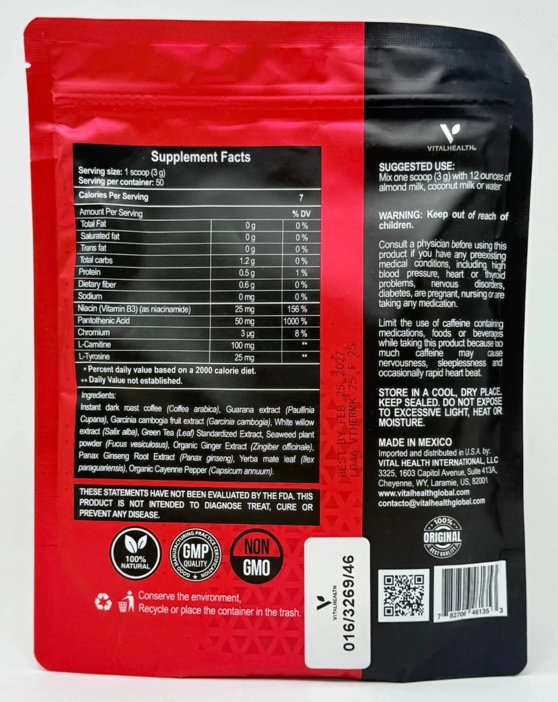 Vital Health V-THERMOKAFE Gourmet Dark Roast Coffee