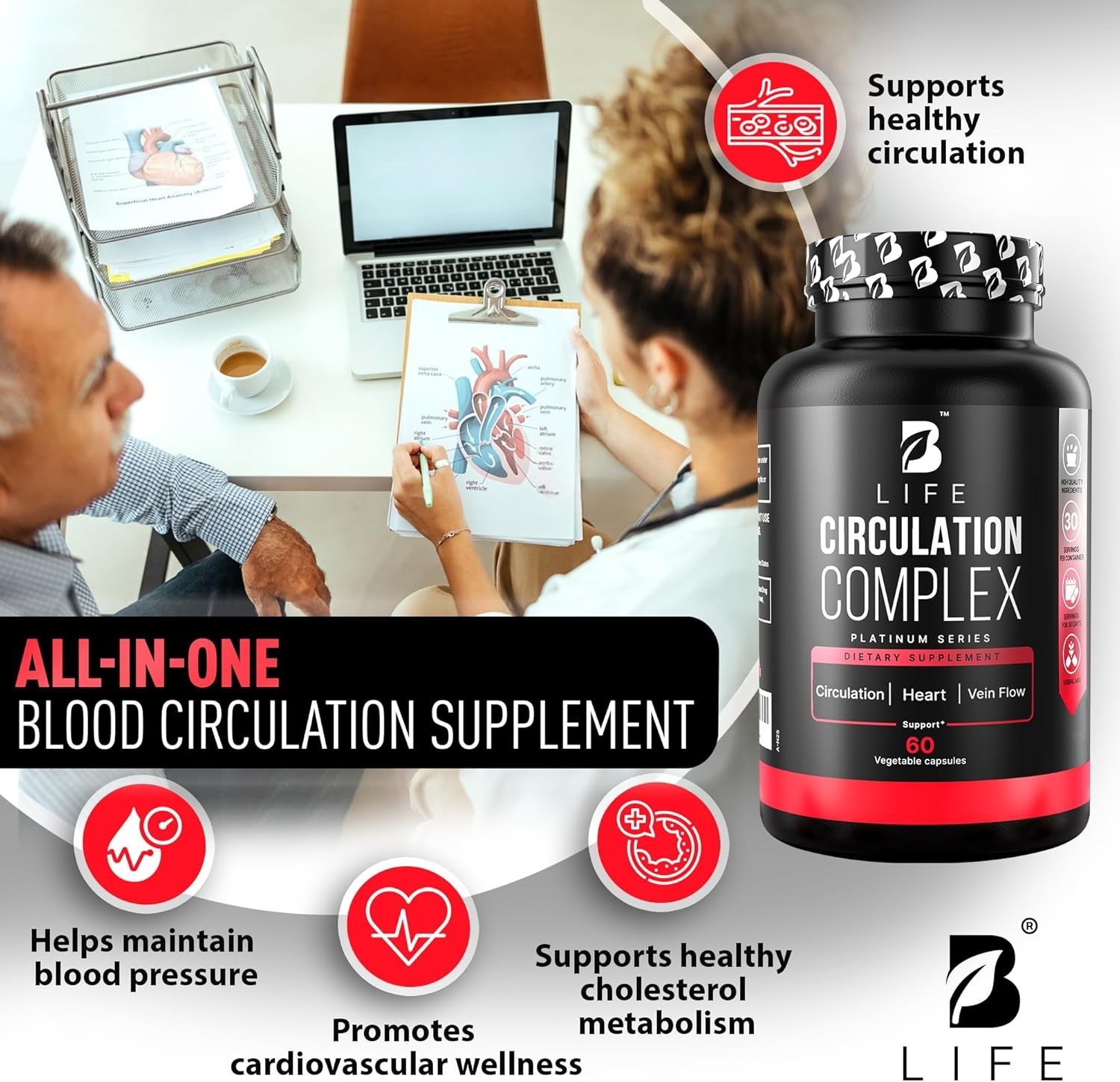 TWO PACK Circulation Complex for Varicose Veins – Resveratrol, Horse Chestnut