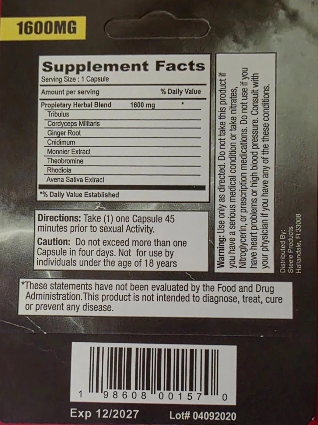 8 ZEUS 1600 gold Male Supplement Men