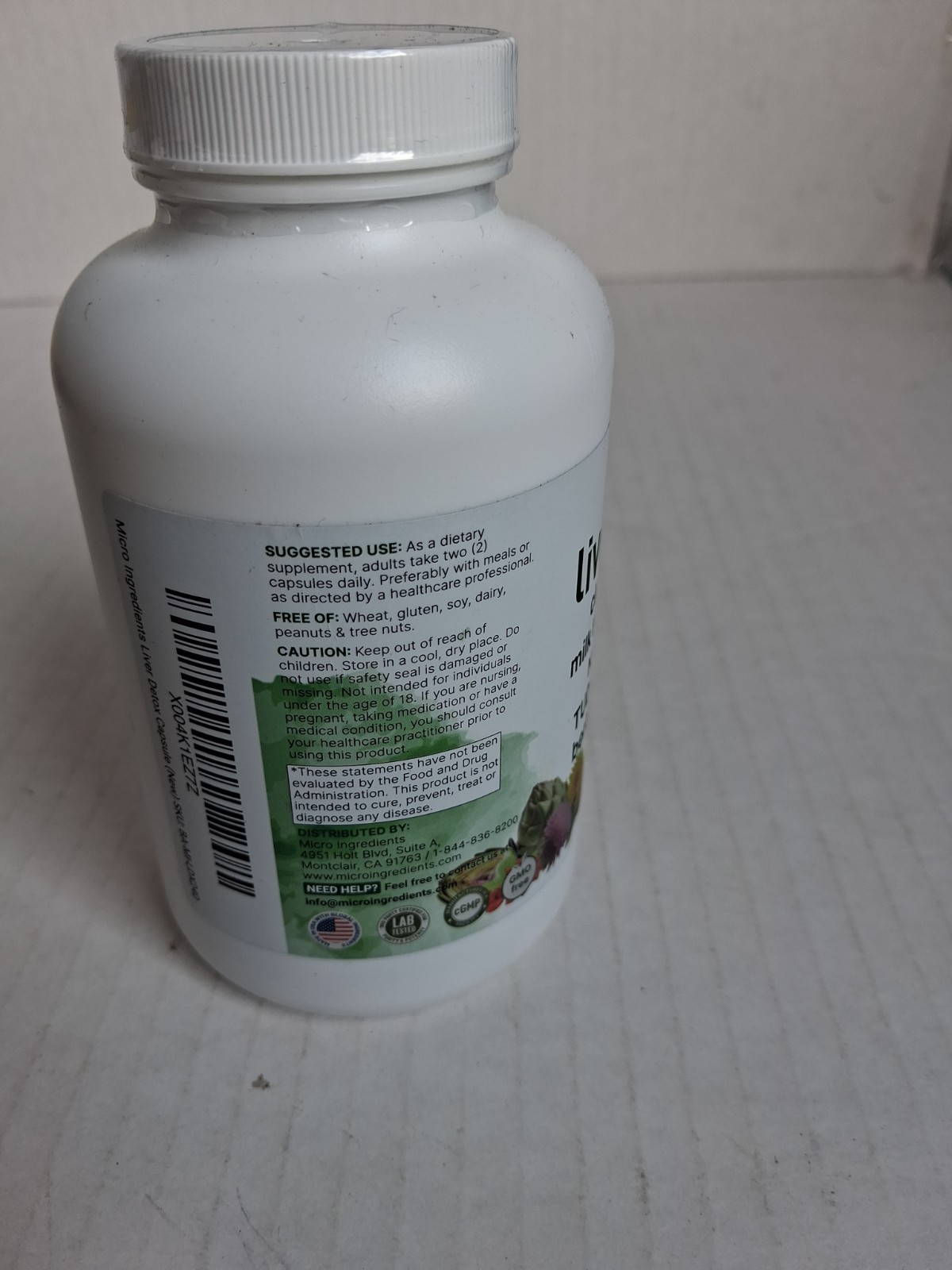 Micro Ingredients Liver Detox Milk Thistle Dandelion 240 Veg Capsules Exp 07/27