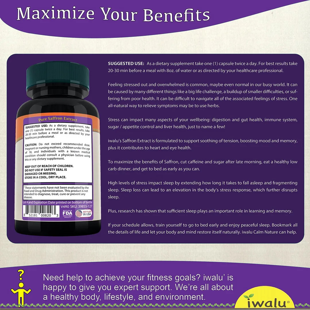 Best Saffron In The World | Best Supplement Capsule Pill Men Women FREE SHIP
