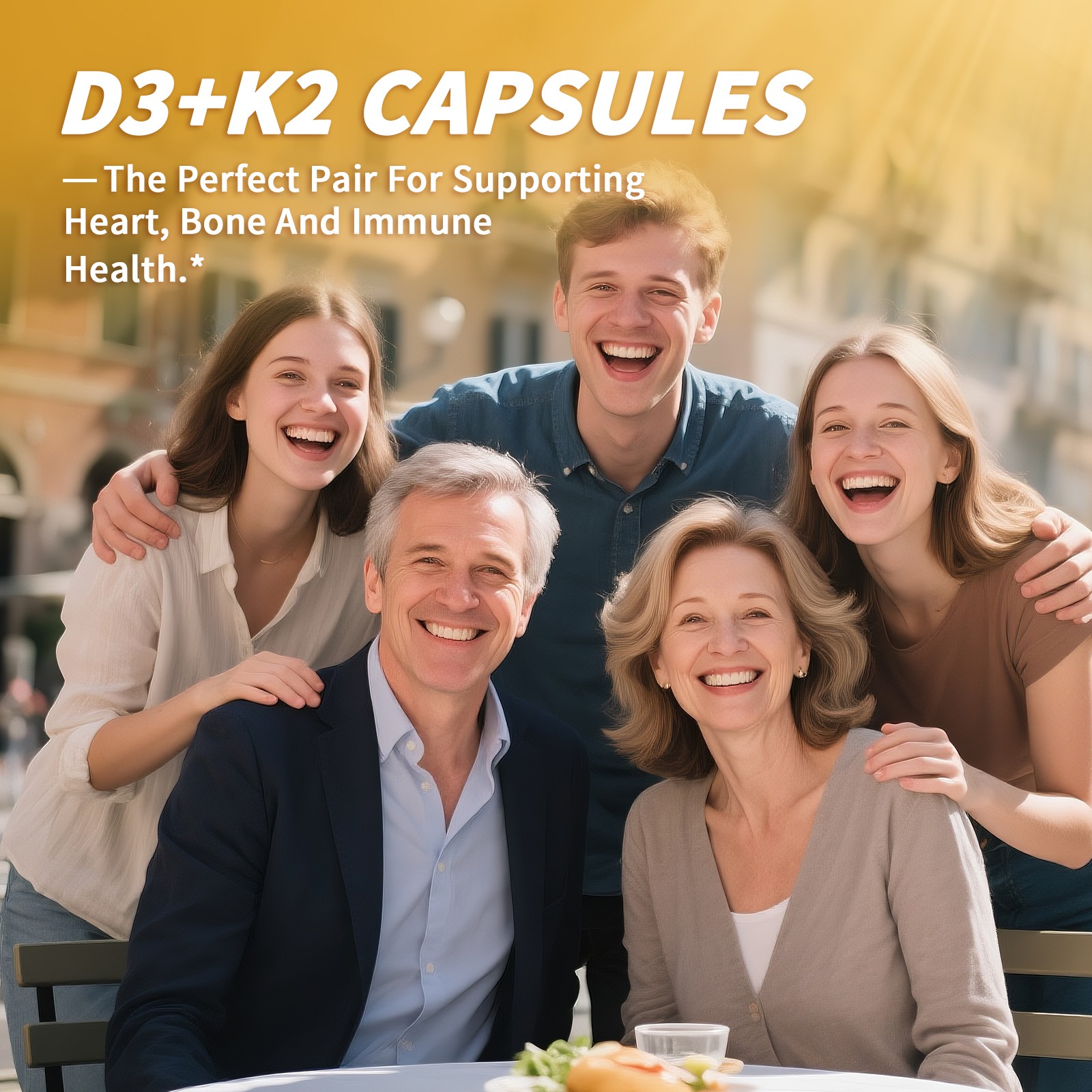 Vitamin K2 (MK7) + D3 Extra Strength Bone & Heart Health Non GMO Capsules