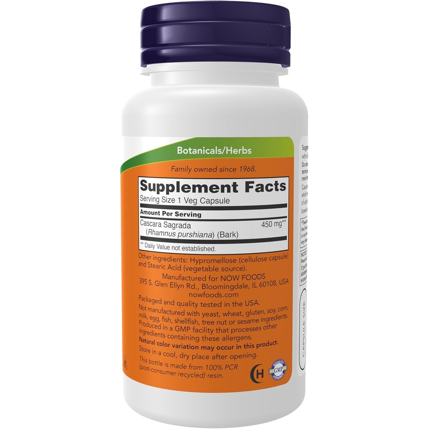 Cascara Sagrada 450mg 250 Capsulas Promueve La Funcion Para El Apoyo Digestivo