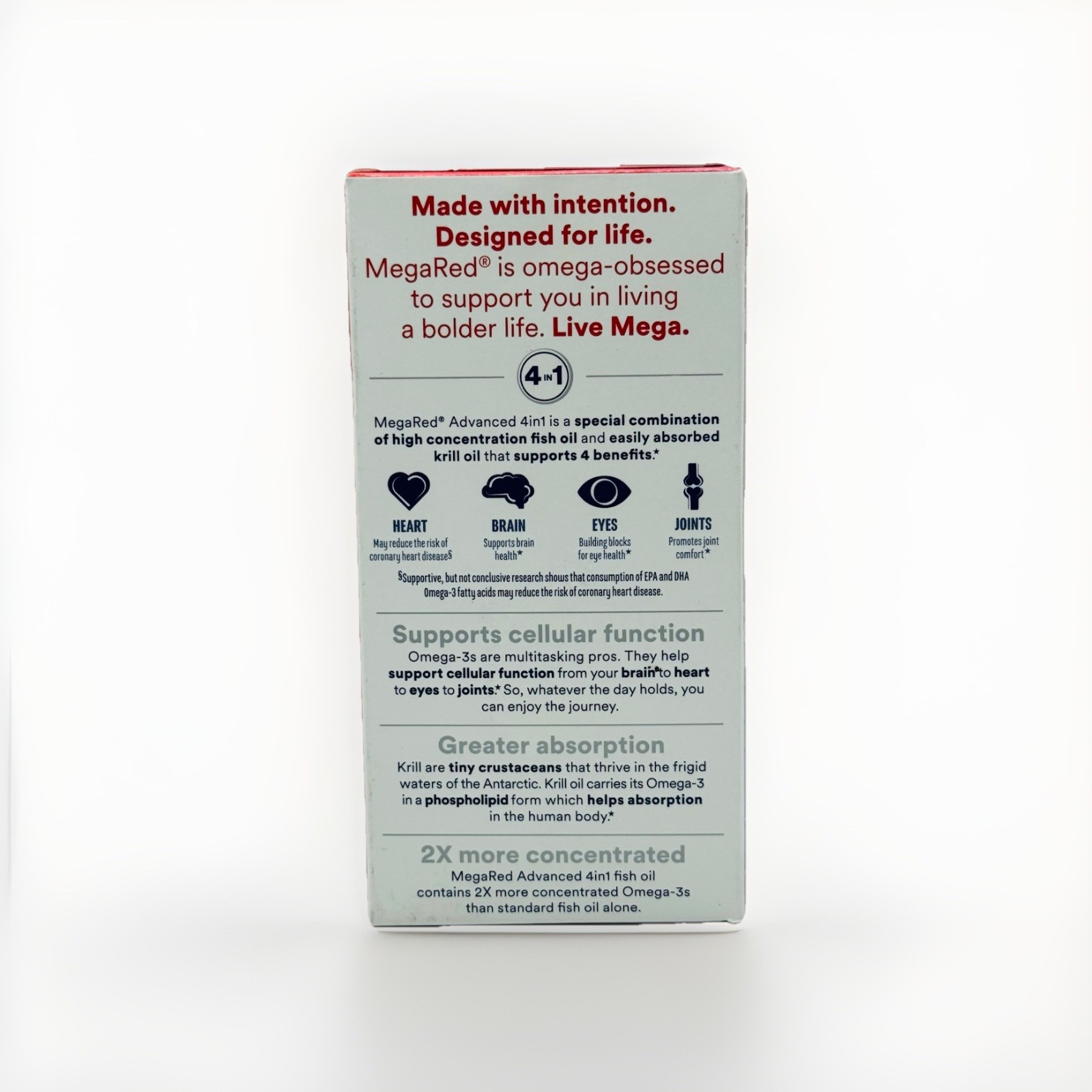 MegaRed Omega-3s Fish & Krill Oil, Ultra Strength 900 mg. 40 SoftGels Box Damage